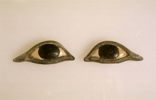 Pair of eyes from an inlaid statue or coffin