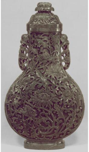Covered vase and stand