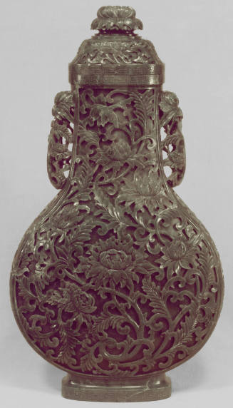 Covered vase and stand