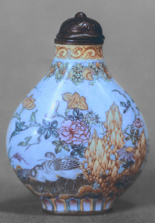 Snuff bottle: Landscape with Birds and Flowers