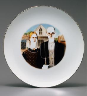 American Minstrels from the set of four dinner plates, "American Gothicware"