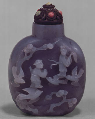 Snuff bottle:  Celestial Cowherd and Heavenly Maiden