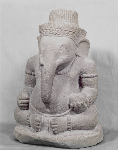 Stone figure; Ganesha seated