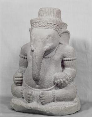 Stone figure; Ganesha seated