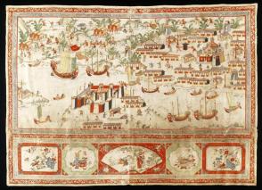 Wall hanging of Tainan City with Fort Zeelandia and Fort Provintia