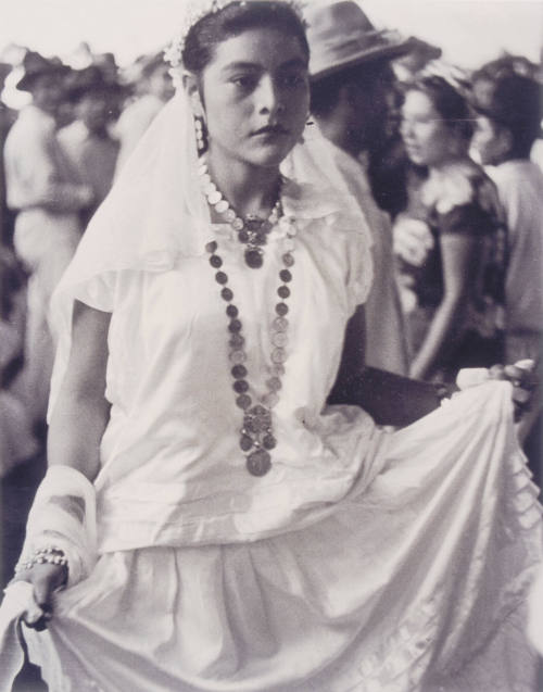 A bride dances. This dance is called the Zandunga, from Amero Picture Book