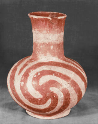 Bottle, spiral painted decoration