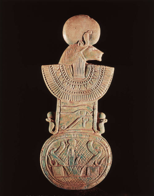 Head of Bastet from a menat (beaded necklace with counterpoise)