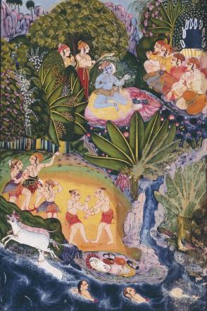 Krishna in a garden
