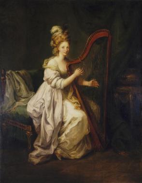 Woman Playing a Harp
