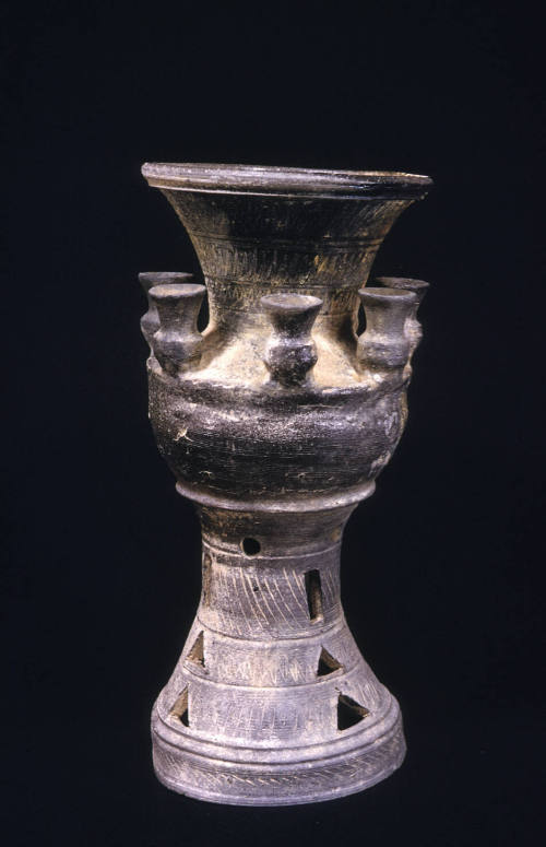 Sue ware vase with cups on shoulder