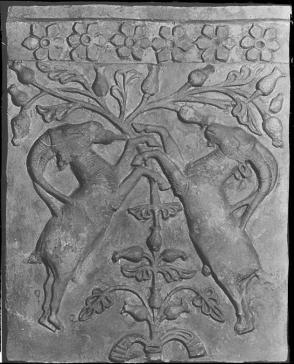 Relief Plaque: Two Ibexes Flanking Tree of Life