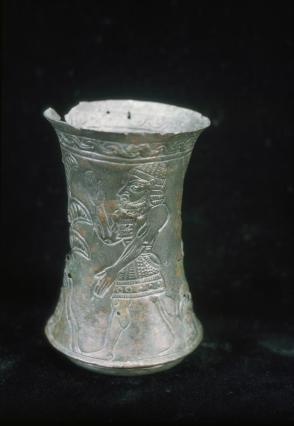 Beaker with palm tree and figures