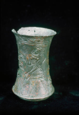 Beaker with palm tree and figures