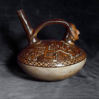 Whistling vessel:  falling figures, corpses and trophy heads