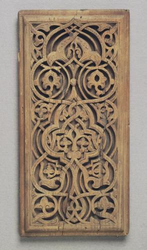 Carved panel:  foliate arabesques