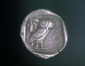 Attic tetradrachm with head of Athena (obv.) and owl (rev.)