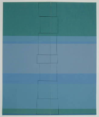 Split Box Stack, Tight to Top (Blues and Greens)