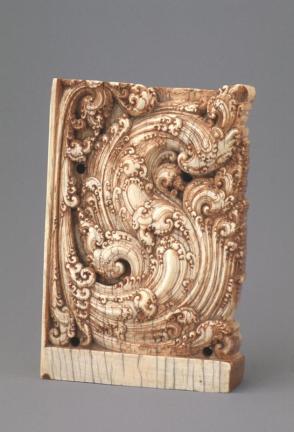 Section from an ivory door jamb; liya pata design