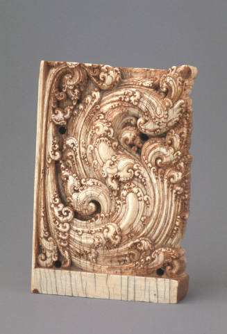 Section from an ivory door jamb; liya pata design