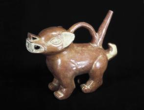 Stirrup-spout "whistling" vessel in the form of a puma