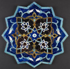 Tile with twelve-pointed star