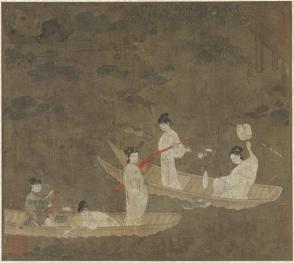 Women picking lotus