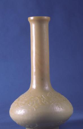 Imperial yellow vase, dragons in relief