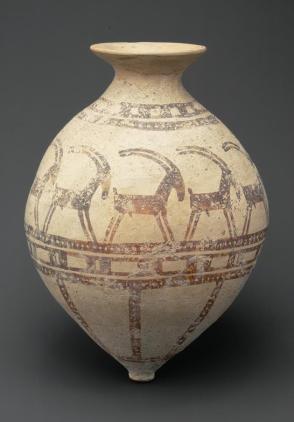 Jar, border of ibexes