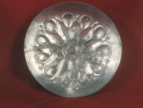 Ceremonial silver bowl in form of lotus flower