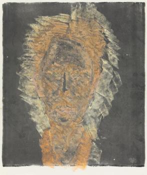 Untitled (Head in Ochre and Yellow on Black)