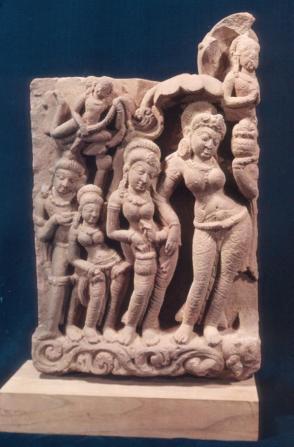 Ganga (personification of the river Ganges) with attendants