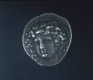 Aeginetic drachm with head of the nymph Larissa (obv.) and grazing horse (rev.)