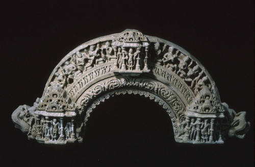 Surya, the sun god, with performers, demi-gods, and mythical sea creatures