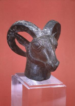 Finial; ibex head