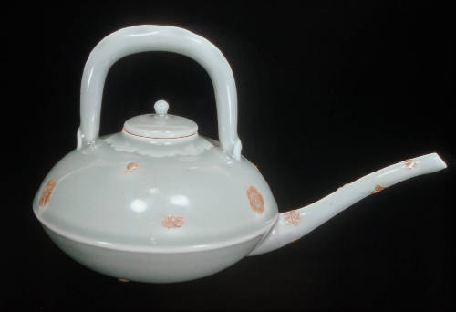 Celadon teapot with long spout