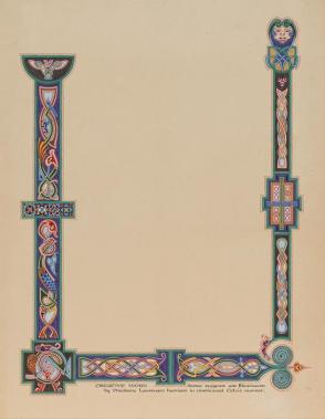 Illumination: Creative Work—Border Designed and Illuminated  . . . in Traditional Celtic Manner, from the series, Examples of Illumination and Heraldry, Federal Public Works of Art Project, Region #16, Washington State