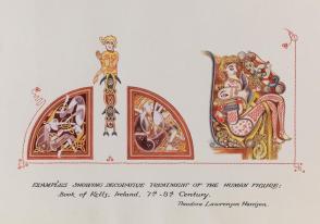Illumination: Examples Showing Decorative Treatment of the Human Figure, from the Book of Kells, Ireland, 7th-8th Century, from the series, Examples of Illumination and Heraldry, Federal Public Works of Art Project, Region #16, Washington State