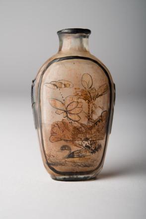 Snuff bottle:  Mountain Landscape; Lotus and Duck