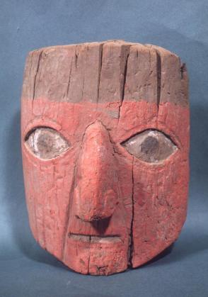 Carved mummy-head of a man