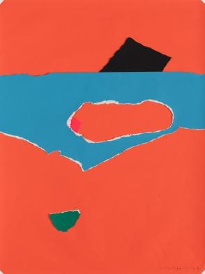 Black, Red, Blue, White and Green on Orange