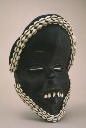 Mask with cowrie-shell decoration