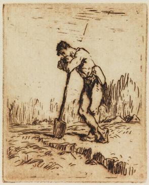 Man Leaning on His Spade