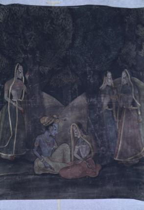 Krishna, Radha and Gopis in a Woodland Scene