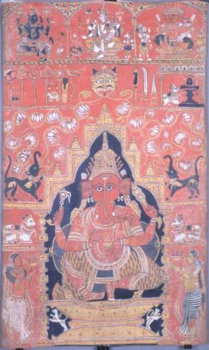 Section of a story scroll of sage Bhavana (Bhavana Rishi Mahatmyan Patam)