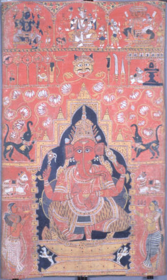 Section of a story scroll of sage Bhavana (Bhavana Rishi Mahatmyan Patam)