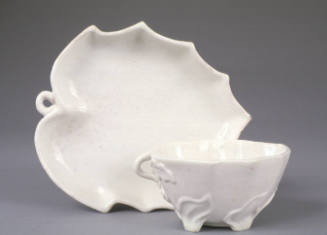 Leaf-shaped cup and saucer