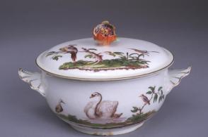 Two-handled covered bowl