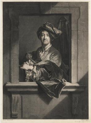 Engraving of Hyacinth Rigaud's Portrait of Himself