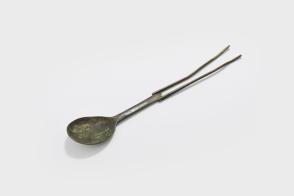 Spoon with prongs on handle